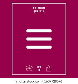 Menu Icon symbol. Graphic elements for your design