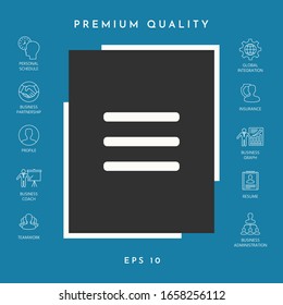 Menu Icon symbol. Graphic elements for your design