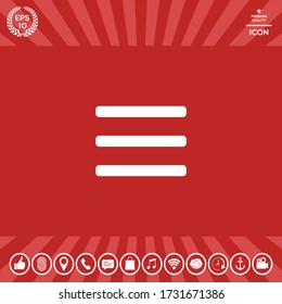 Símbolo del menú Icono. Elementos gráficos para su diseño