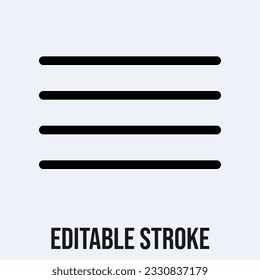 Menu Icon Symbol. Menu Icon Vector Illustration.