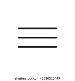 Ícone de menu Linha fina isolada