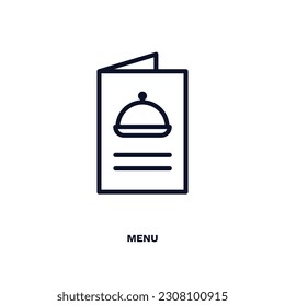 menu icon. Thin line menu icon from hotel and restaurant collection. Outline vector isolated on white background. Editable menu symbol can be used web and mobile