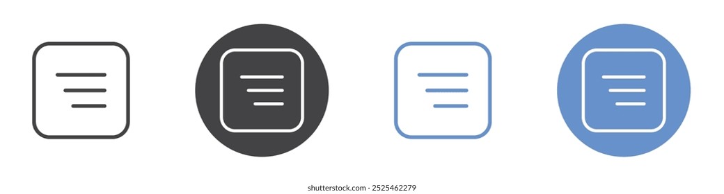 Menu icon Thin outline art symbol