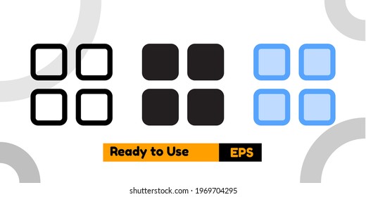 menu icon with three style for social media, website, and presentation