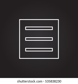 Menu Icon in trendy flat style isolated on grey background, for your web site design, app, logo, UI. Vector illustration, 

