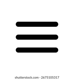 Icono de menú para interfaz de usuario y señalización Símbolo modular para cajón de navegación, opciones y acceso a la interfaz Activo de Vector limpio para plataformas de infraestructura cívica y digital