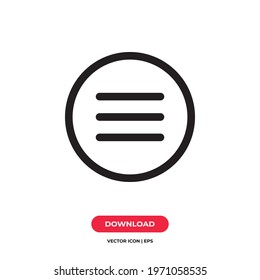 Menu icon vector. Burger menu sign