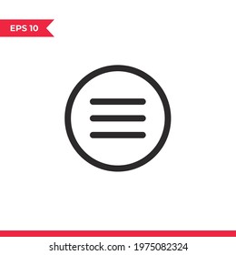 Menu icon vector. Burger menu sign