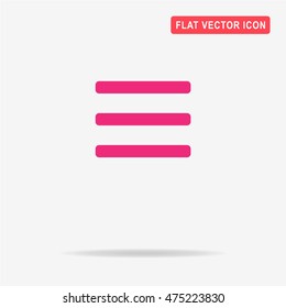 Menu icon. Vector concept illustration for design.