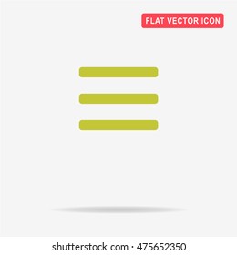 Menu icon. Vector concept illustration for design.