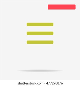 Menu icon. Vector concept illustration for design.