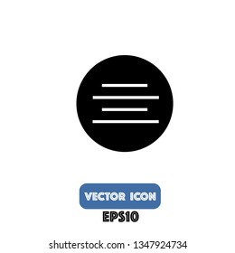 menu icon, menu vector. eps10