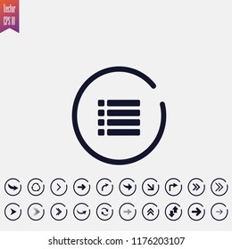 menu icon vector illustration. arrow icons set