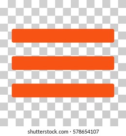 Menu icon. Vector illustration style is flat iconic symbol, orange color, transparent background. Designed for web and software interfaces.