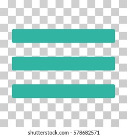 Menu icon. Vector illustration style is flat iconic symbol, cyan color, transparent background. Designed for web and software interfaces.