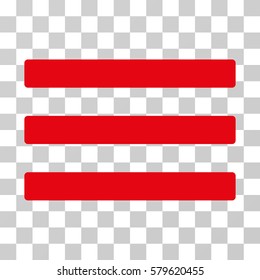 Menu icon. Vector illustration style is flat iconic symbol, red color, transparent background. Designed for web and software interfaces.