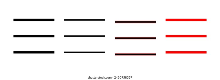 Menü Symbol Vektor-Illustration. Web-Menü-Zeichen und -Symbol. Hamburger-Menü-Symbol