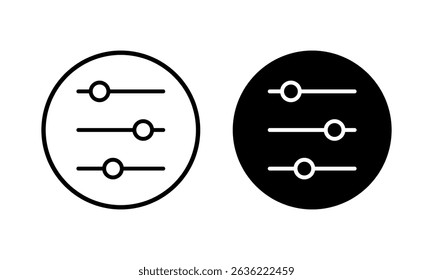 Icono de menú Ilustración vectorial. símbolo y símbolo del menú del Web. símbolo del menú de la hamburguesa