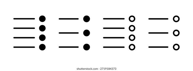Icono de menú Ilustración vectorial. símbolo y símbolo del menú del Web. símbolo del menú de la hamburguesa