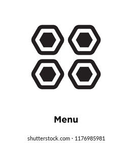 Menu icon vector isolated on white background, logo concept of Menu sign on transparent background, filled black symbol