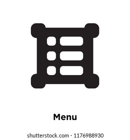 Menu icon vector isolated on white background, logo concept of Menu sign on transparent background, filled black symbol