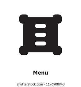 Menu icon vector isolated on white background, logo concept of Menu sign on transparent background, filled black symbol
