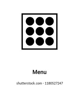 Menu icon vector isolated on white background, logo concept of Menu sign on transparent background, filled black symbol