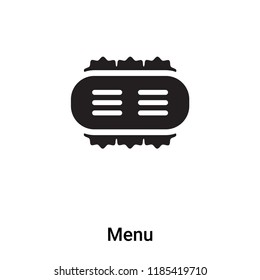 Menu icon vector isolated on white background, logo concept of Menu sign on transparent background, filled black symbol