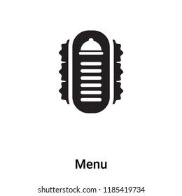 Menu icon vector isolated on white background, logo concept of Menu sign on transparent background, filled black symbol