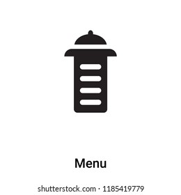Menu icon vector isolated on white background, logo concept of Menu sign on transparent background, filled black symbol