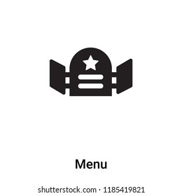 Menu icon vector isolated on white background, logo concept of Menu sign on transparent background, filled black symbol