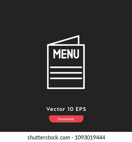 Menu icon vector, restaurant symbol. Modern flat vector illustration for web and mobile app