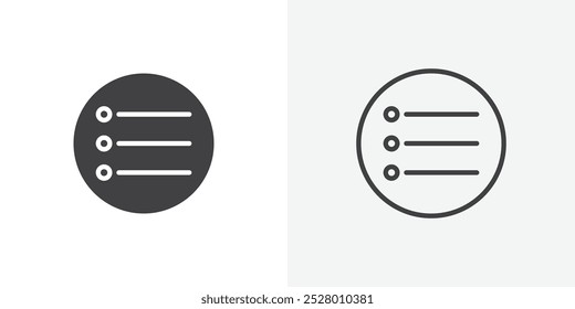 Menu icon vector icon set in black and white color.