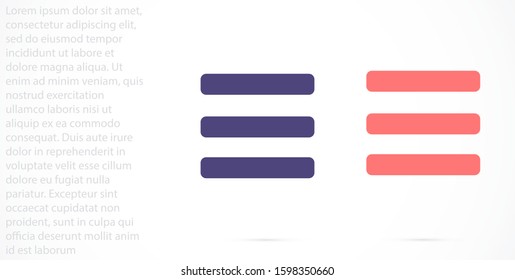 Menu Icon vector  in trendy flat style isolated on gray background, for your web site design, app, logo, UI.Menu Icon vector  illustration, web menuMenu Icon vector . concept web buttons 