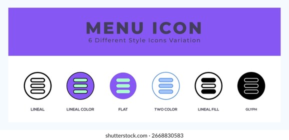 Menu icon vector for web. and mobile app