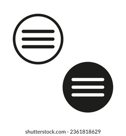 Menu Icon. Web menu symbol. Vector illustration. EPS 10.