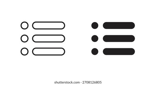Menu icon for websites and mobile minimalistic flat design.