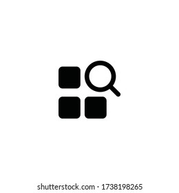 Menu icon.Gallery view Display options icons set - list, grid.Square settings icon. Simple illustration for UI and UX, website or mobile application