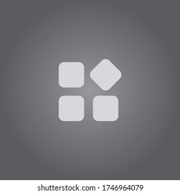 Menu icon.Gallery view Display options icons set - list, grid.Square settings icon. Simple illustration for UI and UX, website or mobile application