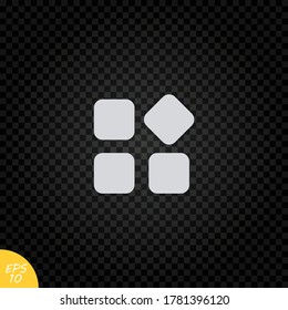 Menu icon.Gallery view Display options icons set - list, grid.Square settings icon. Simple illustration for UI and UX, website or mobile application
