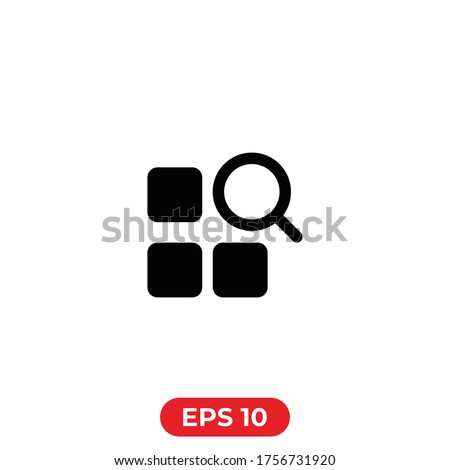 Menu icon.Gallery view Display options icons set - list, grid.Square settings icon. Simple illustration for UI and UX, website or mobile application