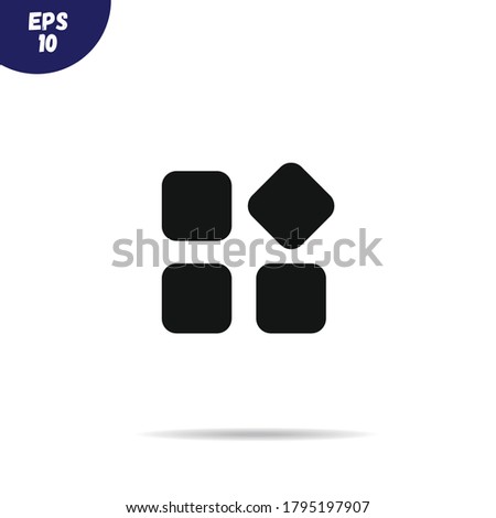Menu icon.Gallery view Display options icons set - list, grid.Square settings icon. Simple illustration for UI and UX, website or mobile application
