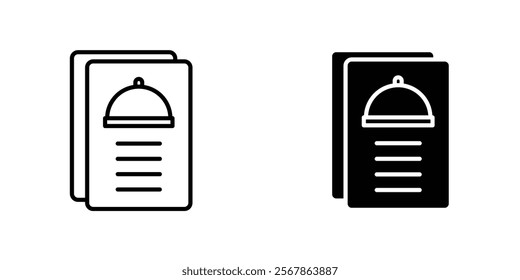 Menu icons collection in Filled flat and thin line style.