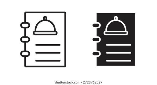 Iconos de menú rellenos, líneas finas, contornos y trazos