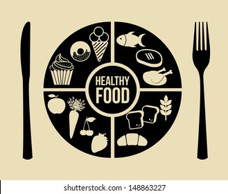 Menu icons over beige background vector illustration