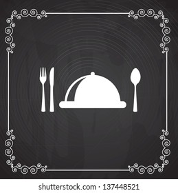 Menu icons over black background vector illustration