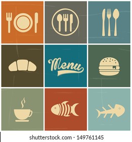 menu icons over colorful background vector illustration 