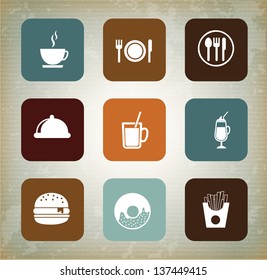 Menu icons over vintage background vector illustration