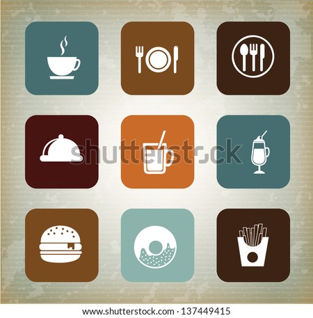 Menu icons over vintage background vector illustration