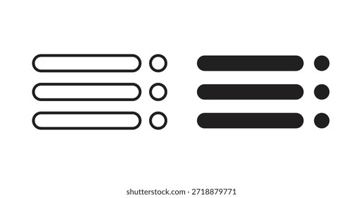 Conjunto de iconos de menú aislados sobre fondo blanco Ilustración vectorial plana.